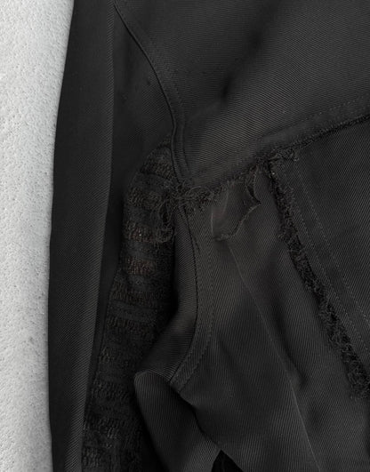 SONG FOR THE MUTE AW20 "20.2 DJEBEL" Frayed Edge Viscose Trucker Jacket detail | DRIEW GARMENTS