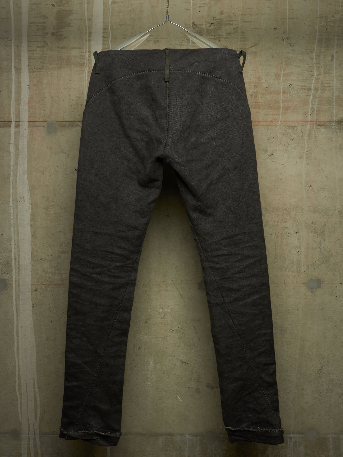 A DICIANNOVEVENTITRE (A1923) Grey Overlock Heavy Linen Pants