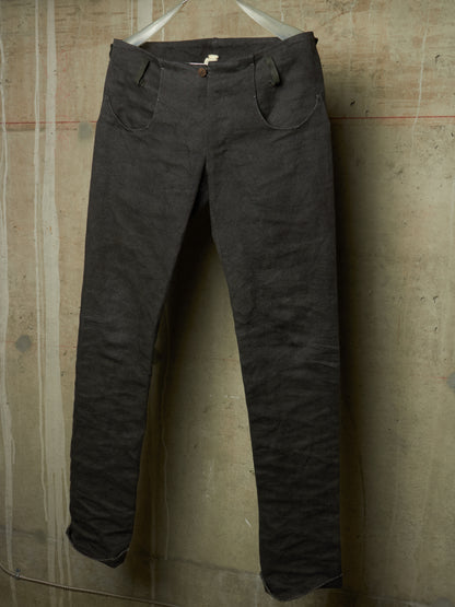 A DICIANNOVEVENTITRE (A1923) Grey Overlock Heavy Linen Pants