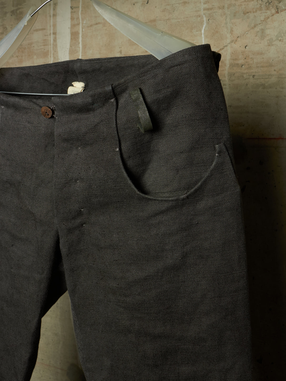 A DICIANNOVEVENTITRE (A1923) Grey Overlock Heavy Linen Pants