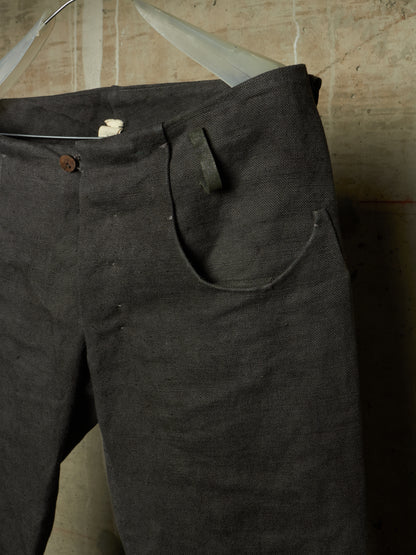 A DICIANNOVEVENTITRE (A1923) Grey Overlock Heavy Linen Pants