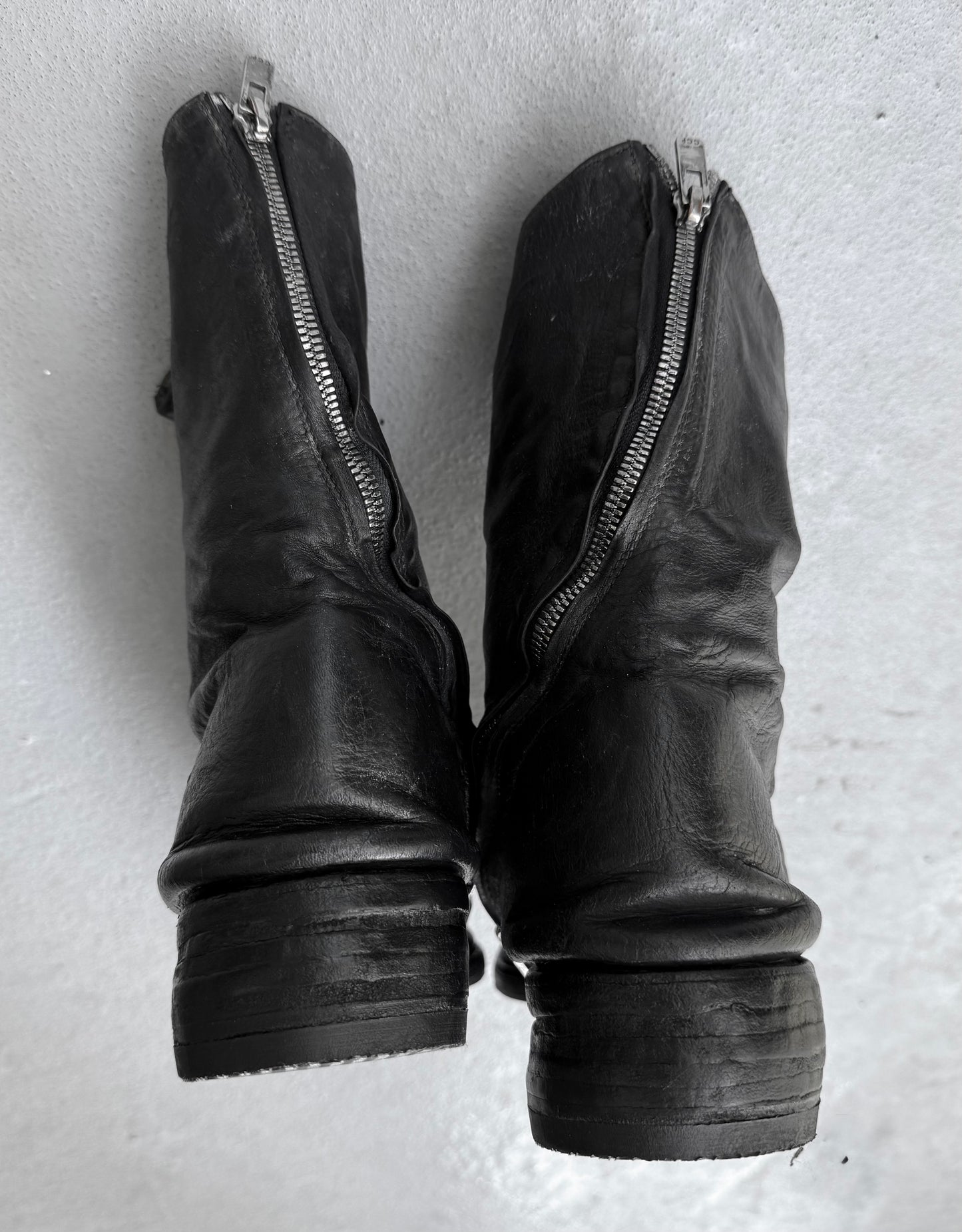 Carol Christian Poell ‘AM/2601 ROOMS-PTC/33’ Black Object-dyed Kangaroo Leather Tornado Boots
