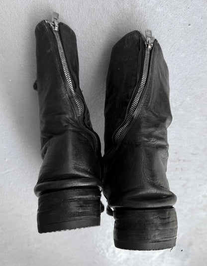 Carol Christian Poell ‘AM/2601 ROOMS-PTC/33’ Black Object-dyed Kangaroo Leather Tornado Boots