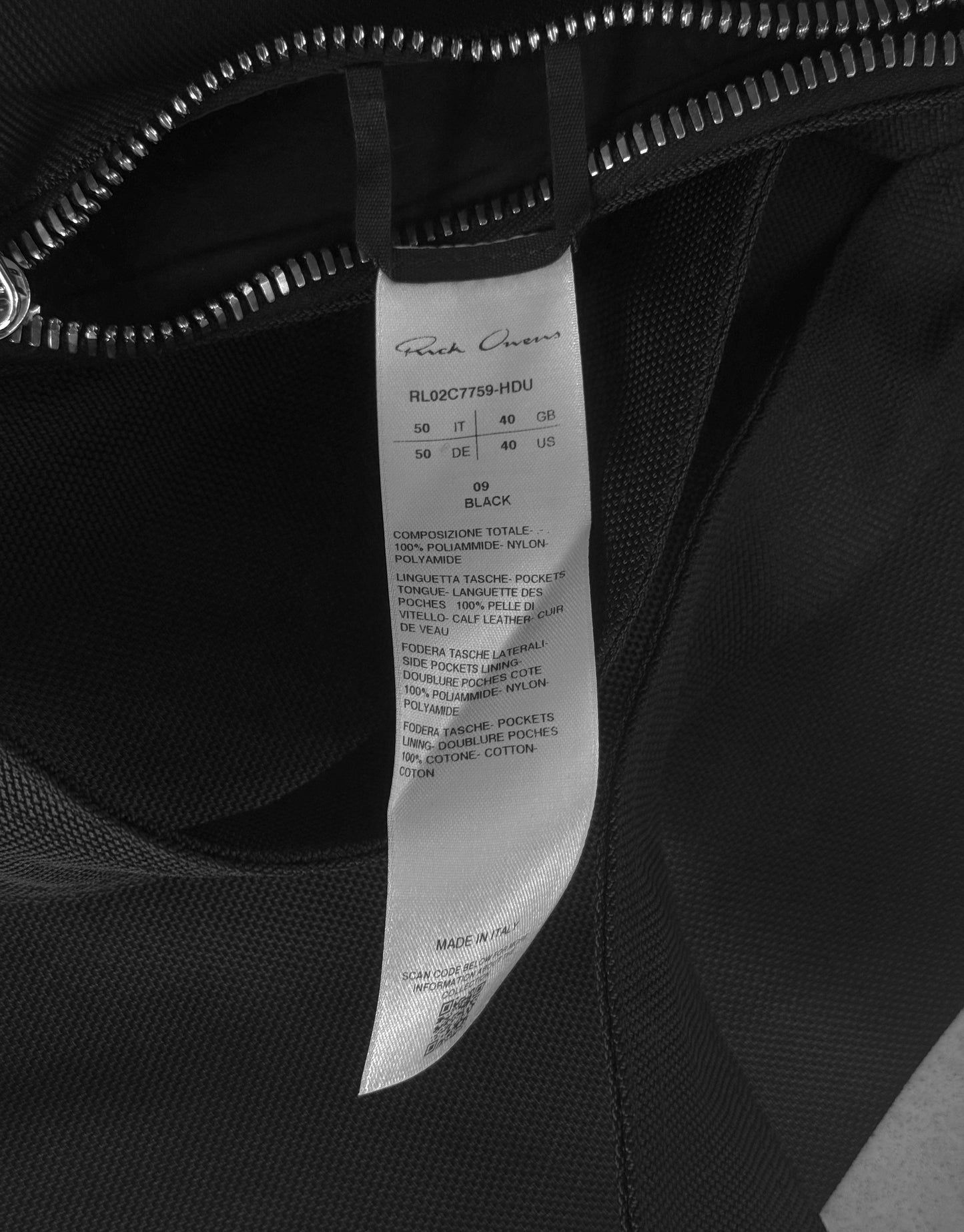 Rick Owens AW23 "LUXOR" Nylon Bauhaus Vest Bag