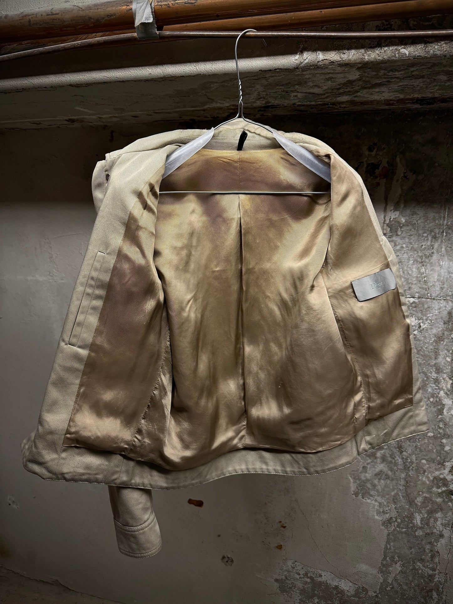 DIOR HOMME by Kris Van Assche SS08 Beige Cropped Utility Jacket detail | DRIEW GARMENTS