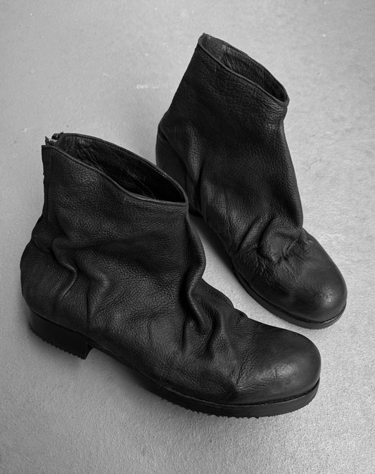 OBSCUR Wrinkle Horse Leather Back-zip Boots