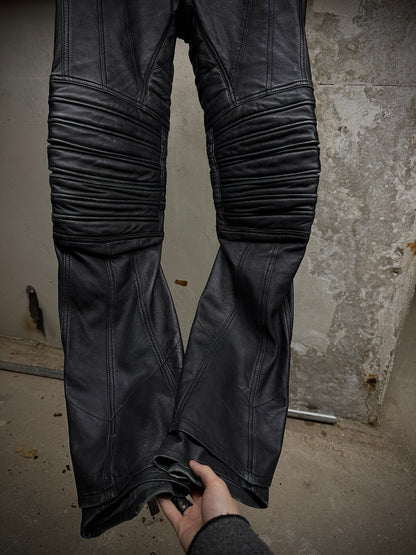 Yasuyuki Ishii Early 00s Padded Biker Sheepskin Leather Pants detail | DRIEW GARMENTS