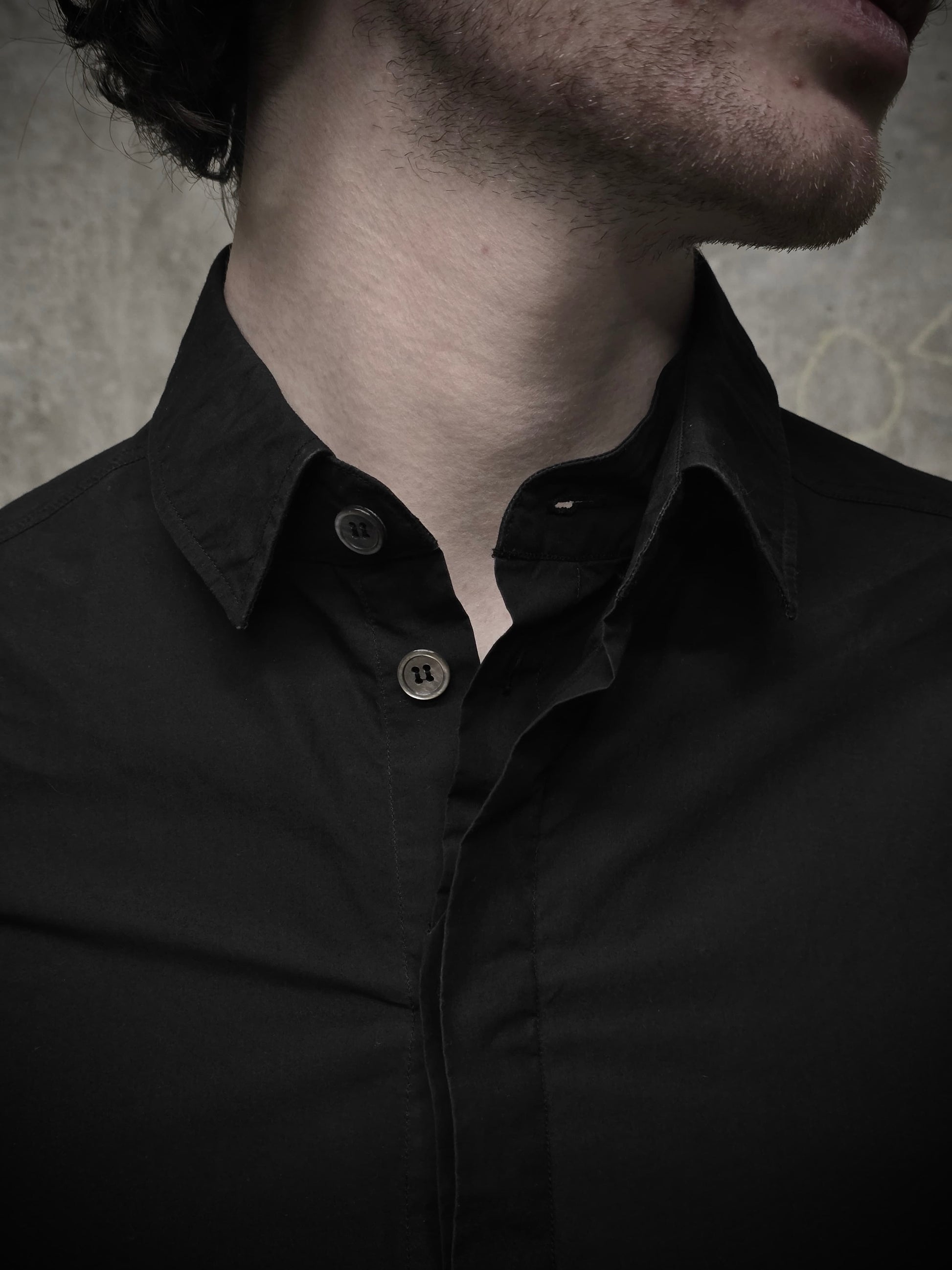 DEEPTI Collection °014-015 'S-013 TYPE-99' Open Collar Shirt detail | DRIEW GARMENTS