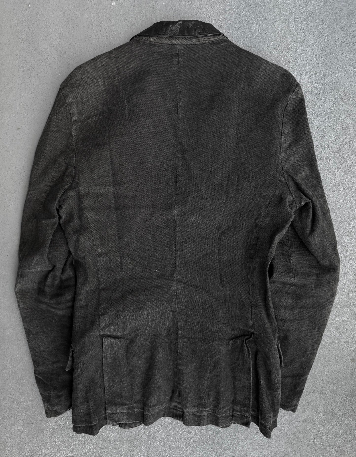Isamu Katayama “BACKLASH” SS13 Object-dyed Calfskin Trim Linen Blazer