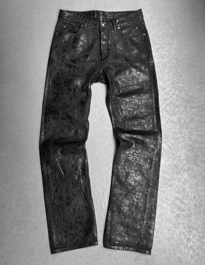 Rick Owens DRKSHDW AW24 "LIDO" Vinyl Wax Coated ‘Detroit Cut’ Denim