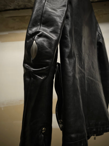 Carol Christian Poell 'LM/2599GP CORS-PTC/010' Object-dyed Lined Arthostic Titanium Elbow Horse Leath detail | DRIEW GARMENTS