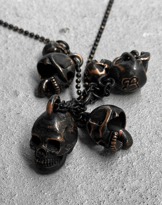 Number (N)ine SS06 “Welcome To The Shadow” Multi-skulls Brass Necklace