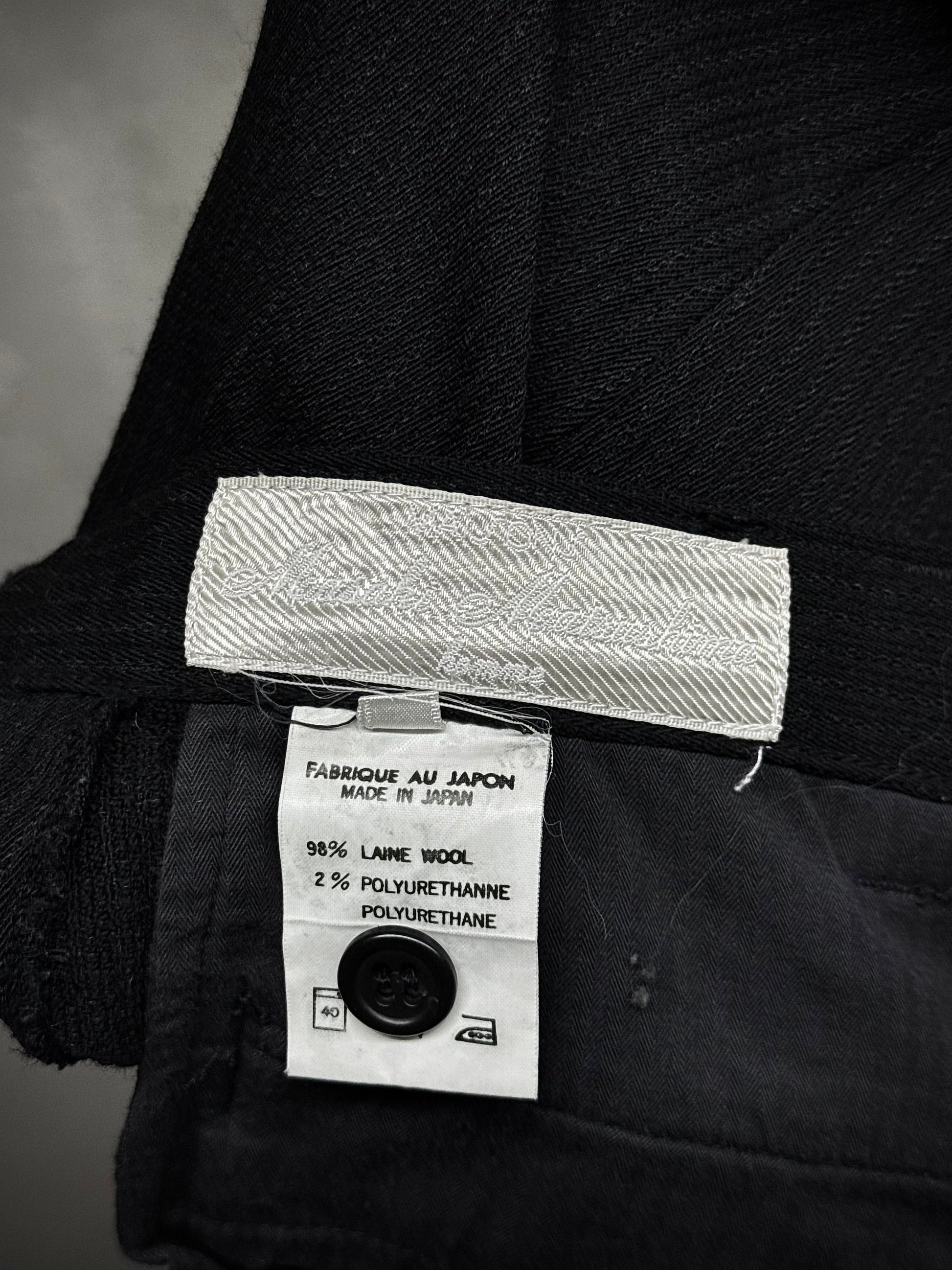 Masaki Matsushima Masakï Mastsushïma HOMME 90s Striped Wool Flare Pants detail | DRIEW GARMENTS