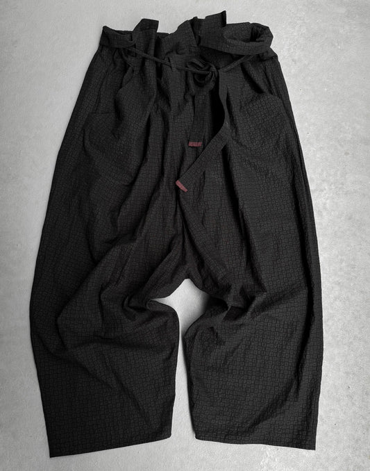 FORME D’EXPRESSION Ruffle Cotton Hakama Sarousel Wide Leg Pants