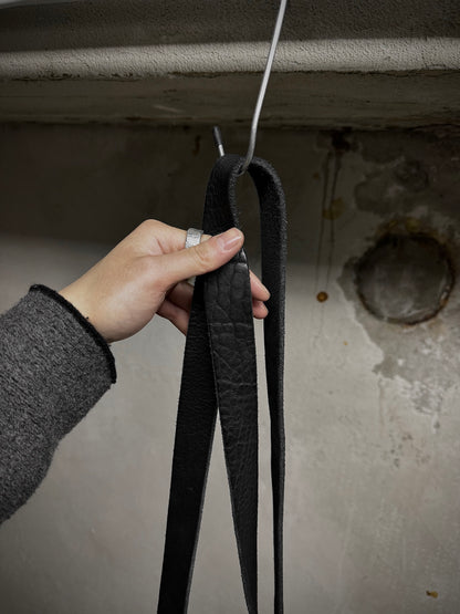 Guidi 'Q100' Black Bark Full-grain Horse Leather Sling Bag detail | DRIEW GARMENTS