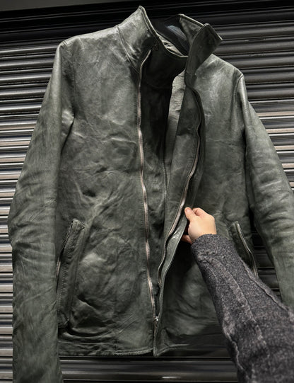 Carol Christian Poell 'LM/2599G-SP ROOMS-PTC/19' Spine Elbow & Hand High Neck Leather Jacket detail | DRIEW GARMENTS