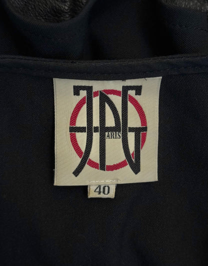 Jean Paul Gaultier Early 90s Back Buckle Cowhide Leather Zip-up Vest