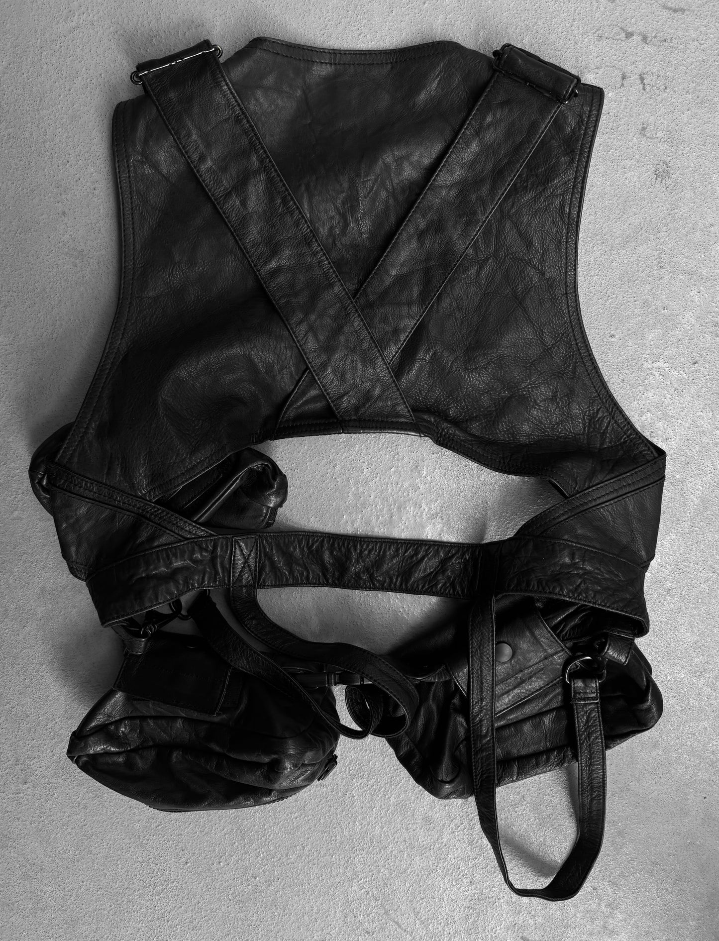 Yasuyuki Ishii Early 00s Cow Leather Tactical Cargo Vest