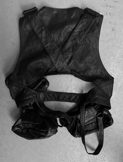Yasuyuki Ishii Early 00s Cow Leather Tactical Cargo Vest