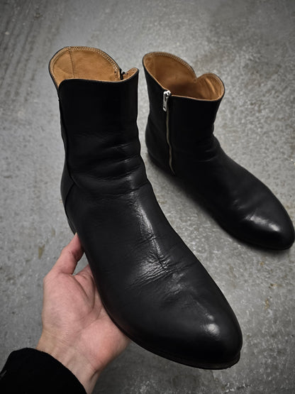 Reinhard Plank Side Zip Cow Leather Western Boots detail | DRIEW GARMENTS