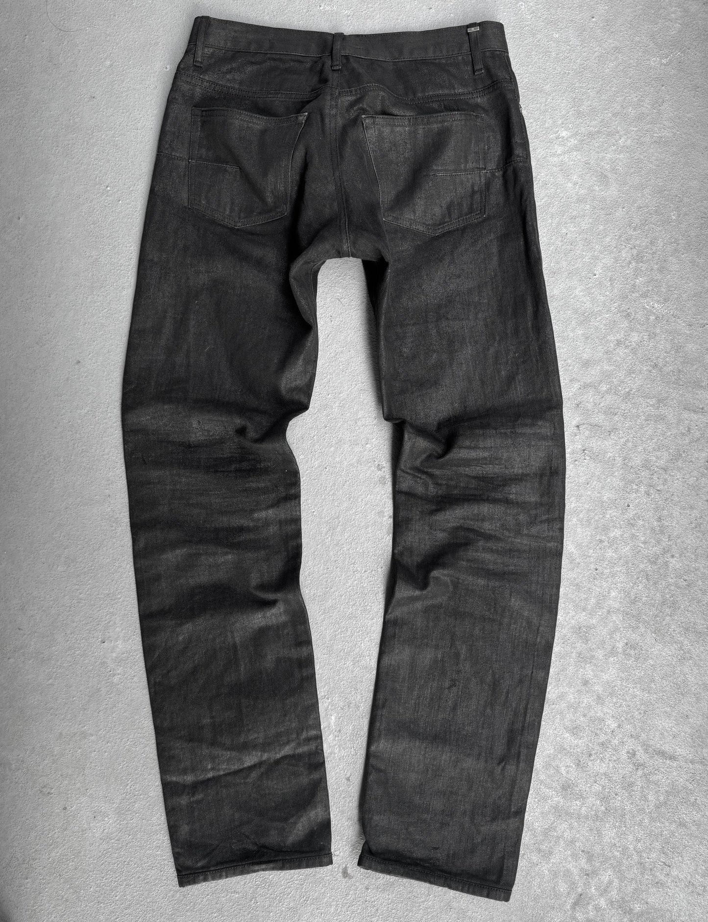 DIOR HOMME Early 00s Polyurethane Wax Coated Denim