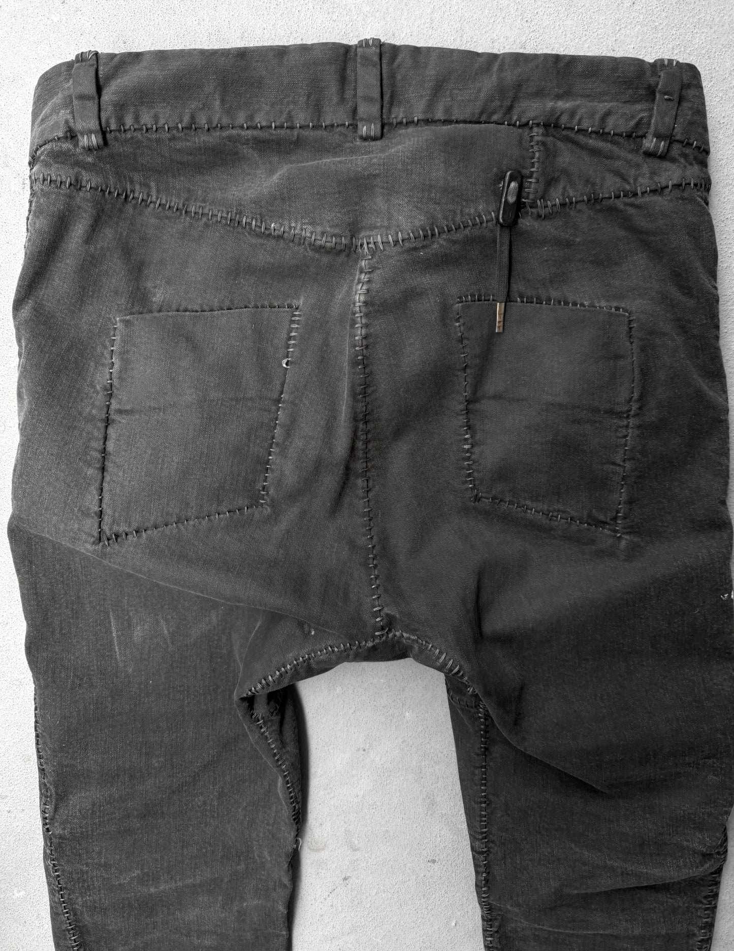 Boris Bidjan Saberi AW21 ‘P13-HS-TF FKU10001’ Dark Grey Stone Dyed Hand Stitch Denim