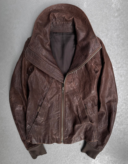 Rick Owens AW09 "CRUST" BITTER Lambskin Leather Velcro Geo Jacket