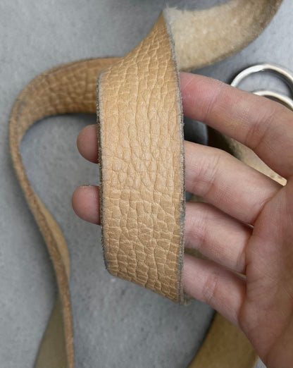 GUIDI ‘BLT0’ Beige Bison Leather D-ring Belt