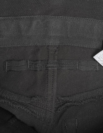 Julius_7 SS15 "prism;" Geometric Drop-crotch Wax Coated Knit Denim