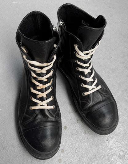 Rick Owens AW12 “MOUNTAIN” All-black Leather Ramones Sneakers