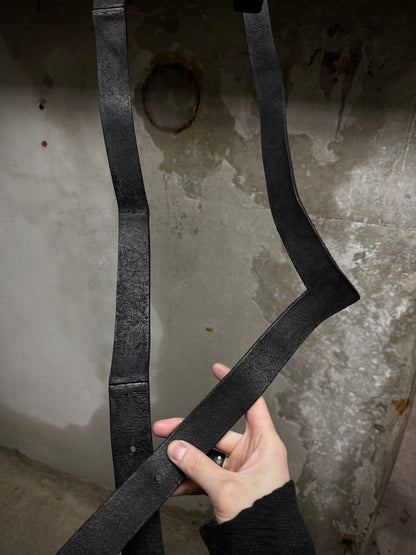 Carol Christian Poell 'AM/2603-IN BELV-PTC/10' Object-dyed 'L' Cow Leather Belt detail | DRIEW GARMENTS
