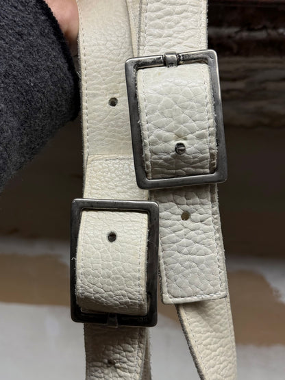 Carol Christian Poell Belt 'AM/2624-IN PABER-PTC/03' Bipolar Paper Dart Bison Leather Belt detail | DRIEW GARMENTS