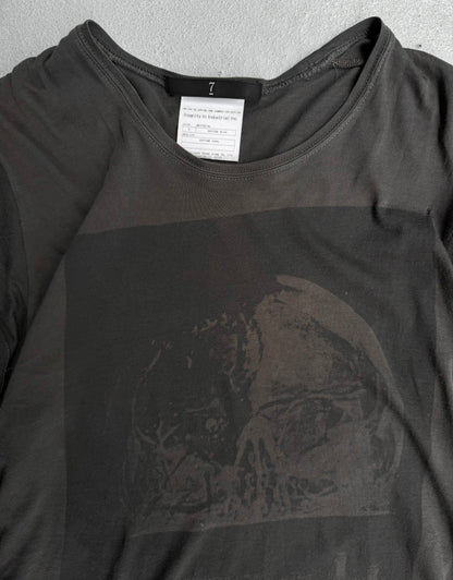 Julius_7 SS08 “Insanity In Industrial Inc” Asymmetrical Graphic T-shirt