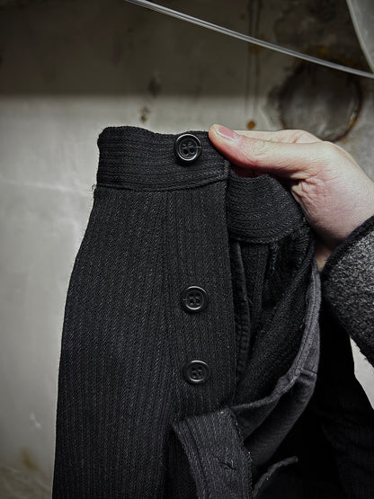 Masaki Matsushima Masakï Mastsushïma HOMME 90s Striped Wool Flare Pants detail | DRIEW GARMENTS