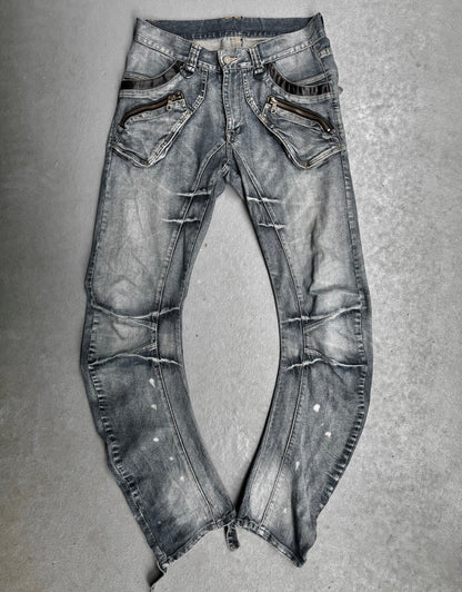 PPFM Early 00s Acid Bleached Banana Cut Denim