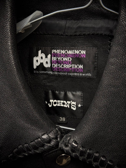 phenomenon beyond description x JOHN'S Braided Goatskin Leather Trucker Jacket detail | DRIEW GARMENTS