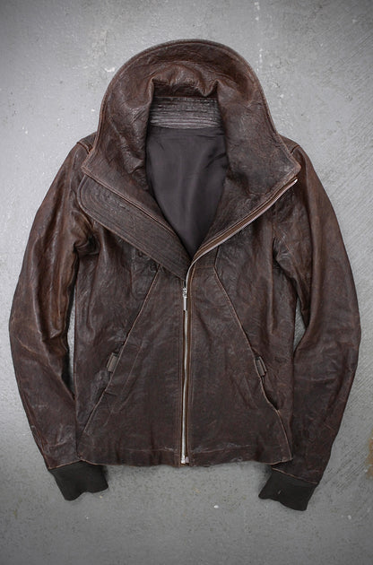 Rick Owens AW09 "CRUST" BITTER Lambskin Leather Velcro Geo Jacket
