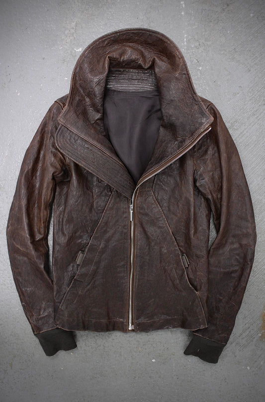 Rick Owens AW09 "CRUST" BITTER Lambskin Leather Velcro Geo Jacket