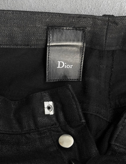 DIOR HOMME Early 00s Polyurethane Wax Coated Denim