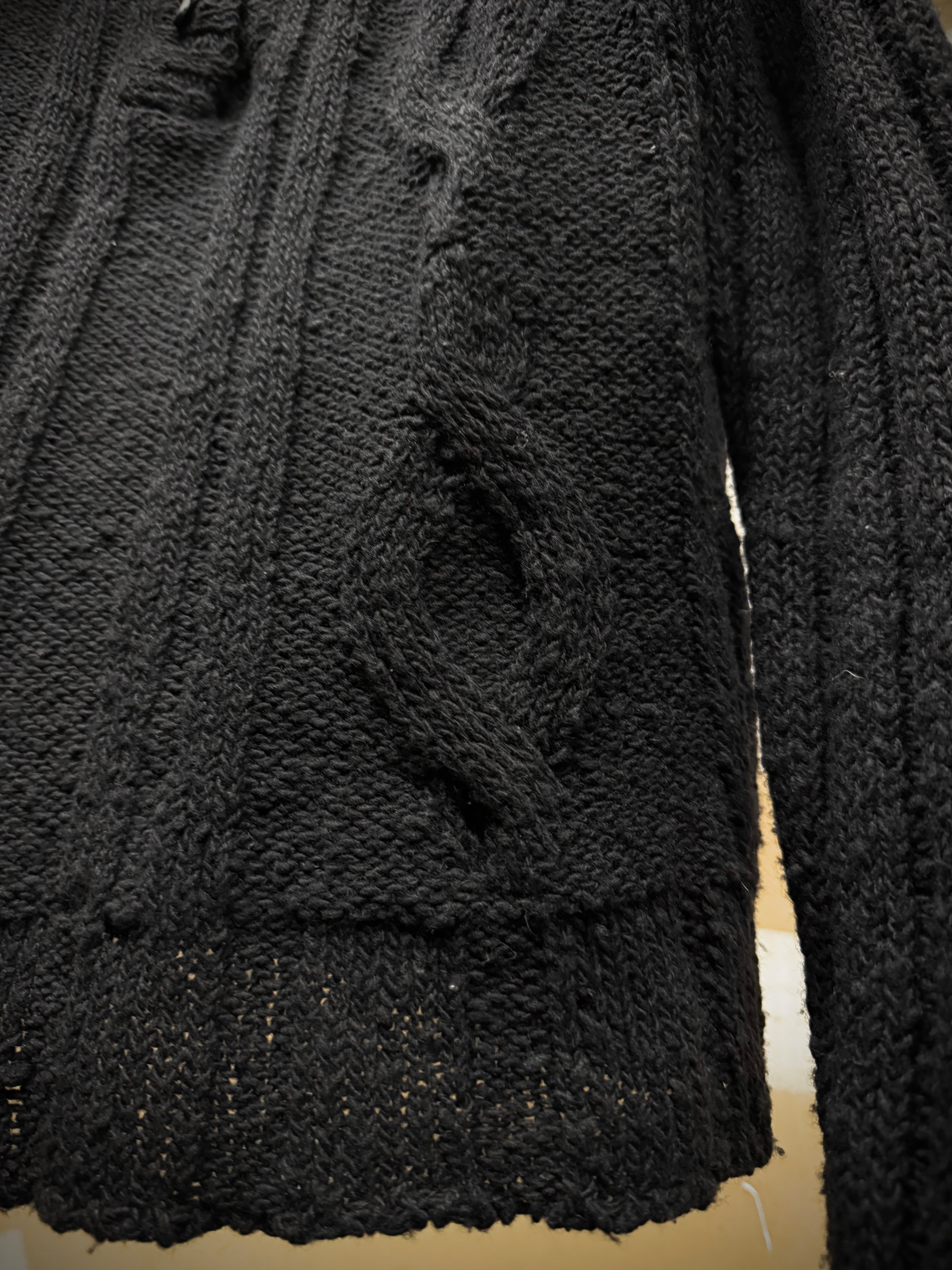 Ann Demeulemeester 00s Wool Cable Knit Henley Sweater – DRIEW