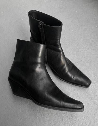 Ann Demeulemeester AW22 'Gerda' Lamb Leather Wedge Heel Boots