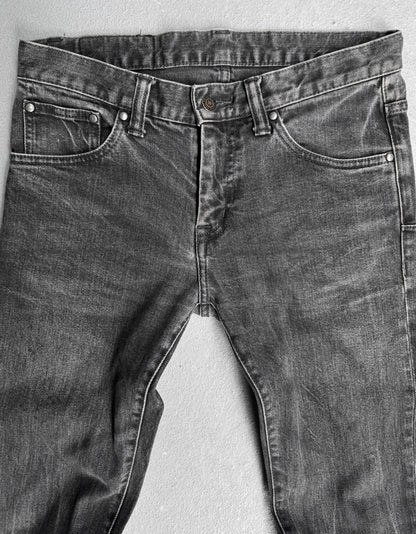 Tornado Mart Early 00s Grey Marbled Wash Skinny Bootcut Denim