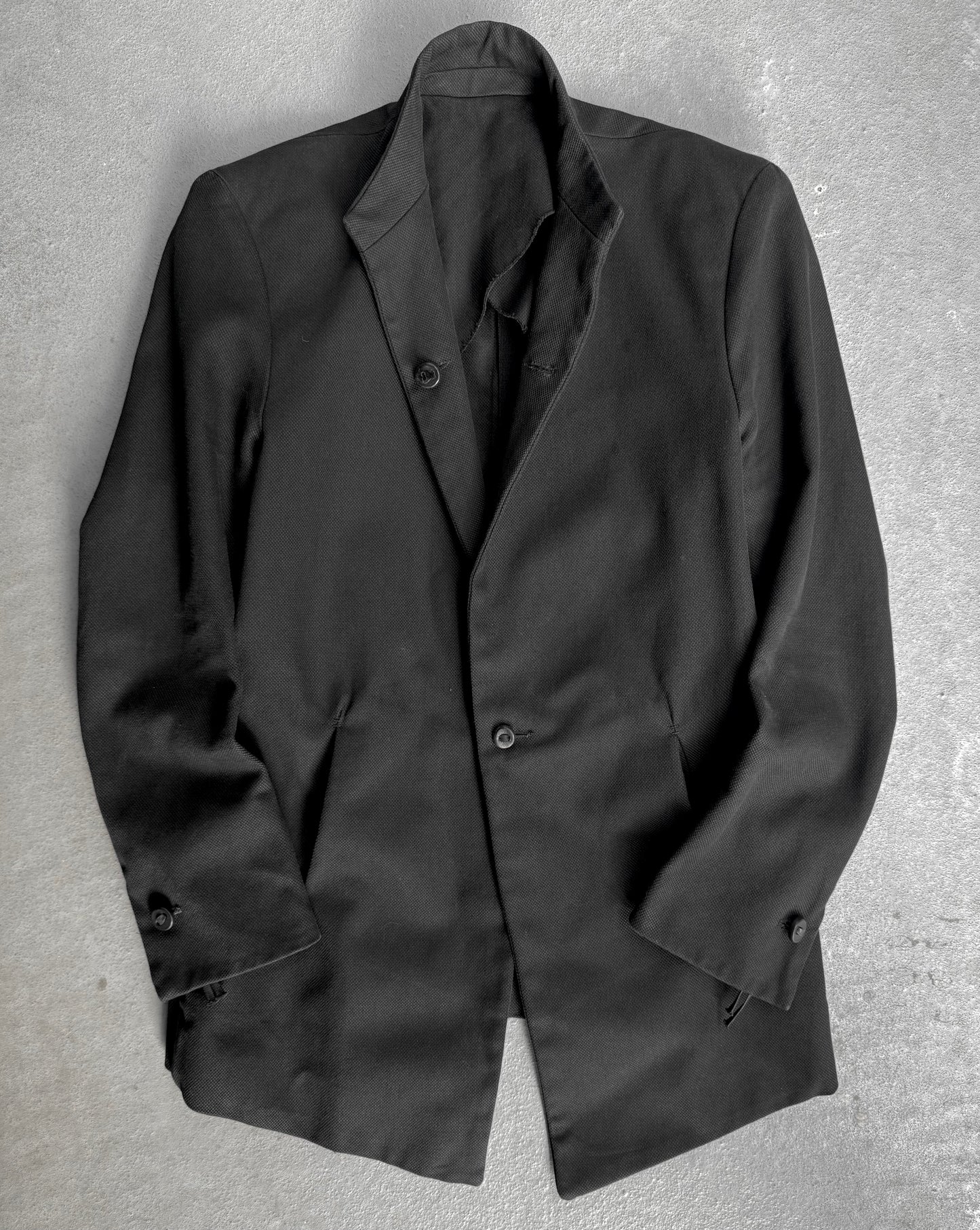 Boris Bidjan Saberi AW10-11 "PRIMITIVE SCULPTURE" Unlined Cotton Canvas Blazer