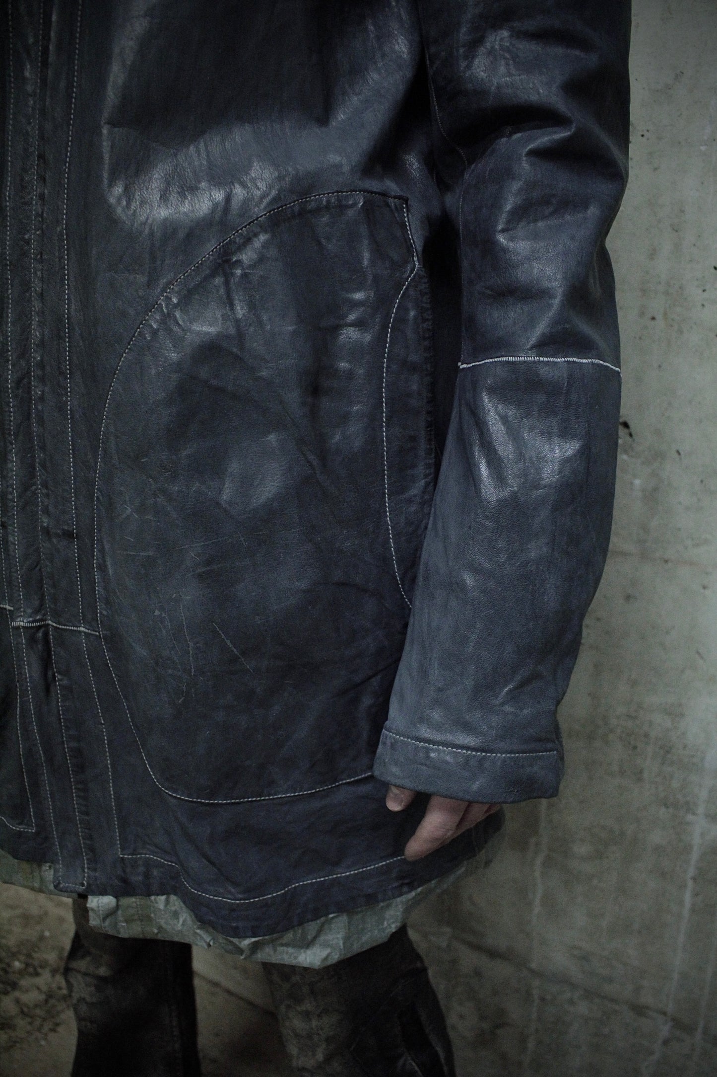Carol Christian Poell 'LOM/2400 ROOLS-PTC/29' Reversible Object-dyed Kangaroo Leather Parachute Parka Jacket