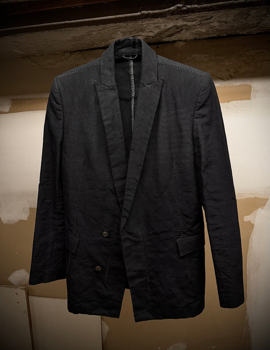 Leopold Bossert SS17 Selvedge Overlock Peak Lapel Linen Ramie Blazer