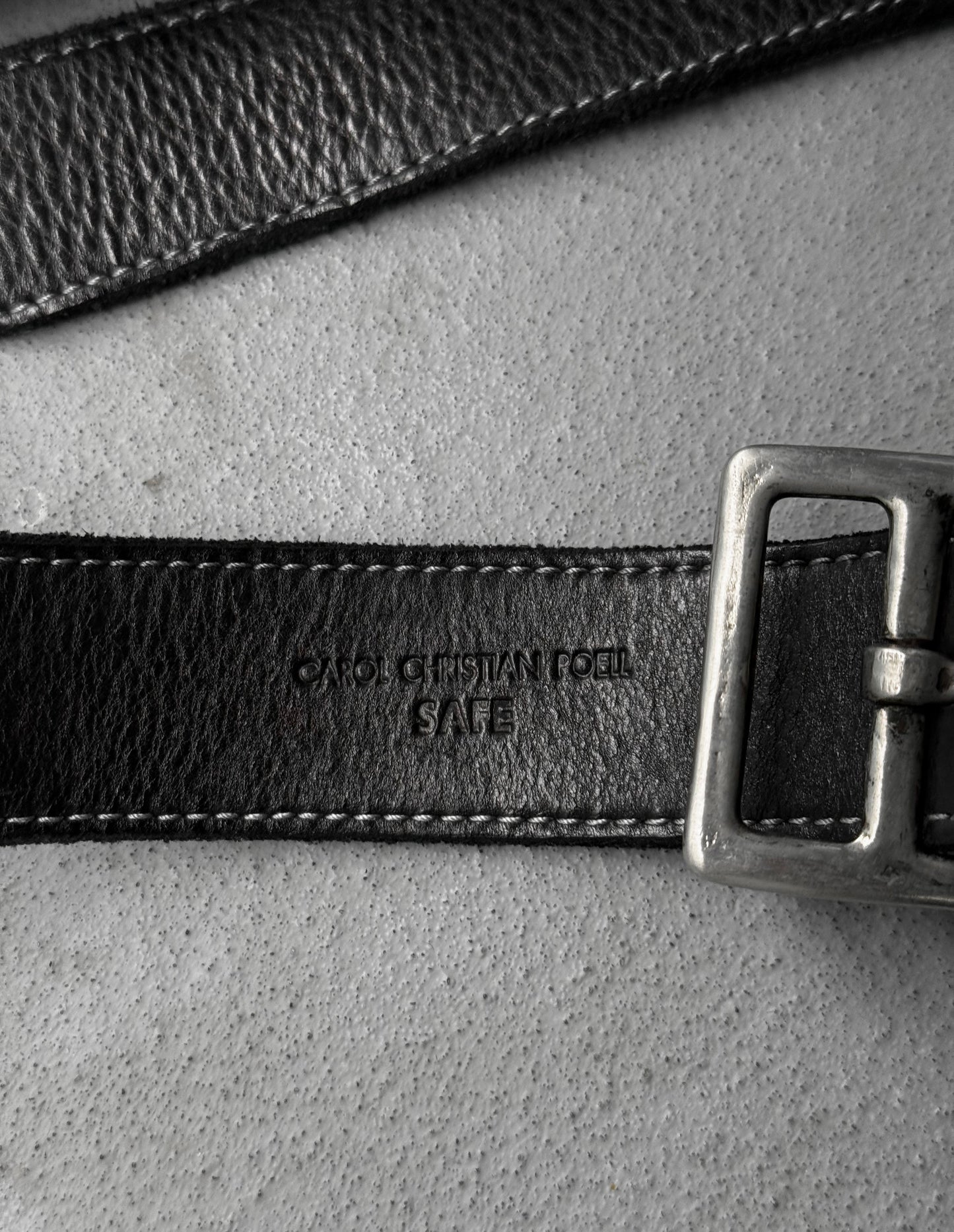 Carol Christian Poell 'AM/2623-IN PABER-PTC/10' Twisted Tonneau Paper Dart Bison Leather Belt