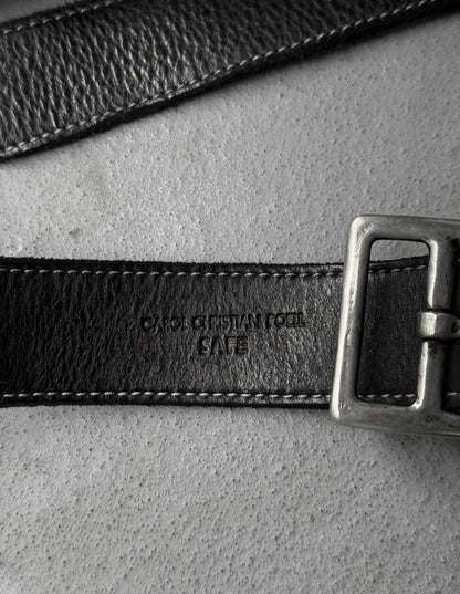 Carol Christian Poell 'AM/2623-IN PABER-PTC/10' Twisted Tonneau Paper Dart Bison Leather Belt