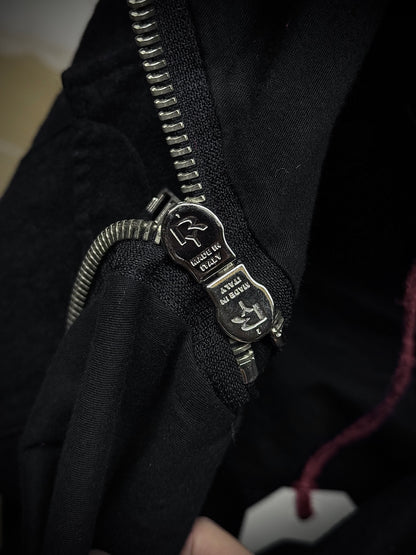 Ann Demeulemeester 2010s Skull Charm Wool Ramie Backpack