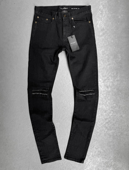 Saint Laurent Paris SS17 'D02' Distressed Knee Skinny Denim