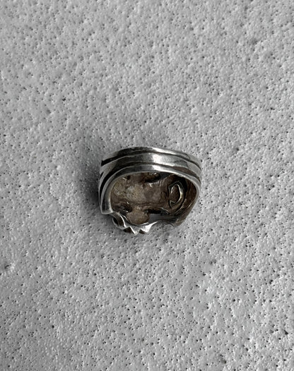 A&G Rock N’ Roll Couture Early 00s Gothic Baroque Cross Silver Ring